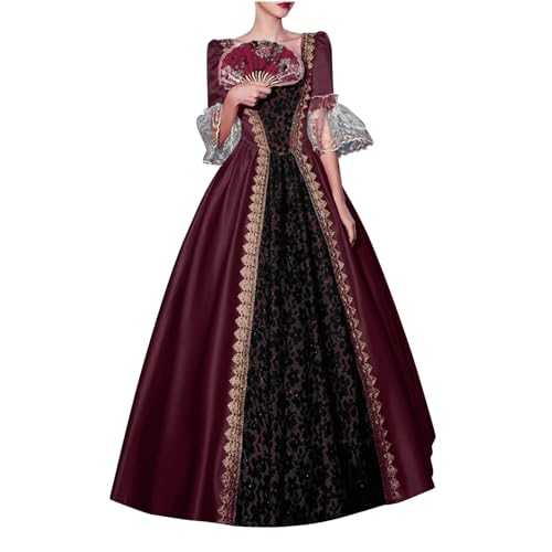 WANGTIANXUE Mittelalter Kleid Damen Renaissance Retro Partykleid Kleidung Mittelalter Kostüme Damen Gothic Kleider Vintage Maxikleid Für Halloween Fasching Karneval Kostüm 11 WANGTIANXUE Mittelalter Kleid Damen Renaissance Retro Partykleid Kleidung Mittelalter Kostüme Damen Gothic Kleider Vintage Maxikleid Für Halloween Fasching Karneval Kostüm 11 von WANGTIANXUE