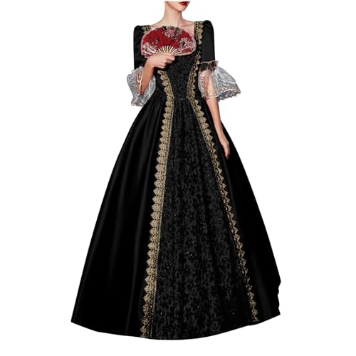 WANGTIANXUE Mittelalter Kleid Damen Renaissance Retro Partykleid Kleidung Mittelalter Kostüme Damen Gothic Kleider Vintage Maxikleid Für Halloween Fasching Karneval Kostüm 11 WANGTIANXUE Mittelalter Kleid Damen Renaissance Retro Partykleid Kleidung Mittelalter Kostüme Damen Gothic Kleider Vintage Maxikleid Für Halloween Fasching Karneval Kostüm 11 von WANGTIANXUE