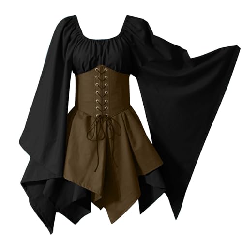 WANGTIANXUE Mittelalter Kleid Damen Renaissance Retro Partykleid Kleidung Mittelalter Kostüme Damen Gothic Kleider Vintage Maxikleid Für Halloween Fasching Karneval Kostüm 16 WANGTIANXUE Mittelalter Kleid Damen Renaissance Retro Partykleid Kleidung Mittelalter Kostüme Damen Gothic Kleider Vintage Maxikleid Für Halloween Fasching Karneval Kostüm 16 von WANGTIANXUE