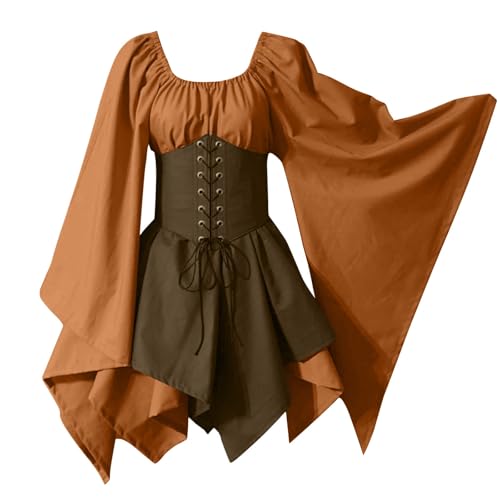 WANGTIANXUE Mittelalter Kleid Damen Renaissance Retro Partykleid Kleidung Mittelalter Kostüme Damen Gothic Kleider Vintage Maxikleid Für Halloween Fasching Karneval Kostüm 16 WANGTIANXUE Mittelalter Kleid Damen Renaissance Retro Partykleid Kleidung Mittelalter Kostüme Damen Gothic Kleider Vintage Maxikleid Für Halloween Fasching Karneval Kostüm 16 von WANGTIANXUE