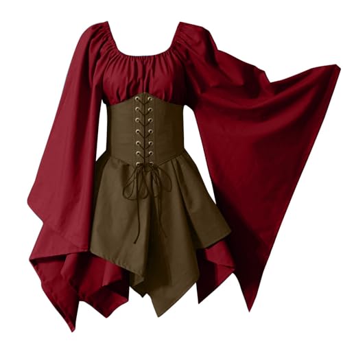 WANGTIANXUE Mittelalter Kleid Damen Renaissance Retro Partykleid Kleidung Mittelalter Kostüme Damen Gothic Kleider Vintage Maxikleid Für Halloween Fasching Karneval Kostüm 16 WANGTIANXUE Mittelalter Kleid Damen Renaissance Retro Partykleid Kleidung Mittelalter Kostüme Damen Gothic Kleider Vintage Maxikleid Für Halloween Fasching Karneval Kostüm 16 von WANGTIANXUE