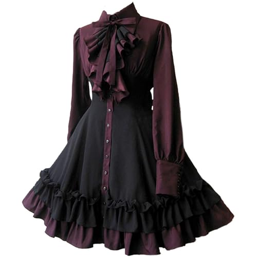 WANGTIANXUE Mittelalter Kleid Damen Renaissance Retro Partykleid Kleidung Mittelalter Kostüme Damen Gothic Kleider Vintage Maxikleid Für Halloween Fasching Karneval Kostüm 20 WANGTIANXUE Mittelalter Kleid Damen Renaissance Retro Partykleid Kleidung Mittelalter Kostüme Damen Gothic Kleider Vintage Maxikleid Für Halloween Fasching Karneval Kostüm 20 von WANGTIANXUE