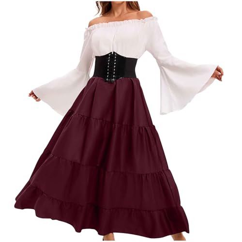 WANGTIANXUE Mittelalter Kleid Damen Renaissance Retro Partykleid Kleidung Mittelalter Kostüme Damen Gothic Kleider Vintage Maxikleid Für Halloween Fasching Karneval Kostüm 23 WANGTIANXUE Mittelalter Kleid Damen Renaissance Retro Partykleid Kleidung Mittelalter Kostüme Damen Gothic Kleider Vintage Maxikleid Für Halloween Fasching Karneval Kostüm 23 von WANGTIANXUE