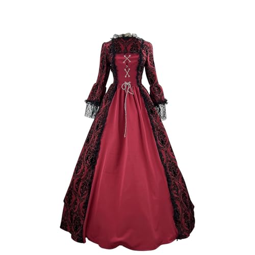WANGTIANXUE Mittelalter Kleid Damen Renaissance Retro Partykleid Kleidung Mittelalter Kostüme Damen Gothic Kleider Vintage Maxikleid Für Halloween Fasching Karneval Kostüm 27 WANGTIANXUE Mittelalter Kleid Damen Renaissance Retro Partykleid Kleidung Mittelalter Kostüme Damen Gothic Kleider Vintage Maxikleid Für Halloween Fasching Karneval Kostüm 27 von WANGTIANXUE