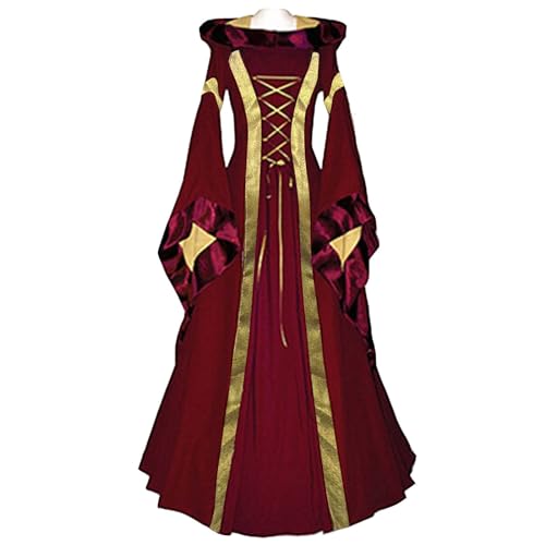 WANGTIANXUE Mittelalter Kleid Damen Renaissance Retro Partykleid Kleidung Mittelalter Kostüme Damen Gothic Kleider Vintage Maxikleid Für Halloween Fasching Karneval Kostüm 31 WANGTIANXUE Mittelalter Kleid Damen Renaissance Retro Partykleid Kleidung Mittelalter Kostüme Damen Gothic Kleider Vintage Maxikleid Für Halloween Fasching Karneval Kostüm 31 von WANGTIANXUE