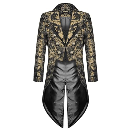 WANGTIANXUE Mittelalter Kleidung Herren, Mittelalter Kostüm Herren, Steampunk Herren, Herren Langarm-Gothic-Steampunk-Mittelalter-Smokingjacke WANGTIANXUE Mittelalter Kleidung Herren, Mittelalter Kostüm Herren, Steampunk Herren, Herren Langarm-Gothic-Steampunk-Mittelalter-Smokingjacke von WANGTIANXUE
