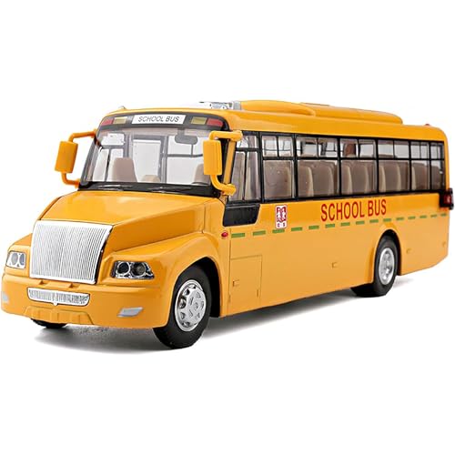 WANGXLGD 1:32 Scale School City Bus Model Pull Back Sound and Light Alloy Car Model (Size:23*6*7CM) von WANGXLGD