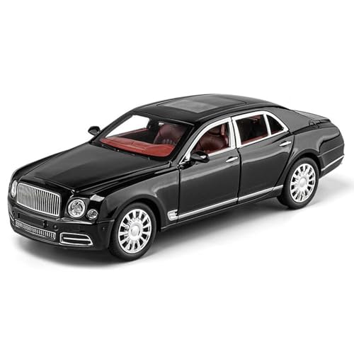 WANGXLGD Die-Cast Fahrzeuge 1:24 Druckguss Auto, Auto Modell Simulation Legierung Auto Modell Sound und Licht Pull Back Collection Dekoration (Schwarz) von WANGXLGD