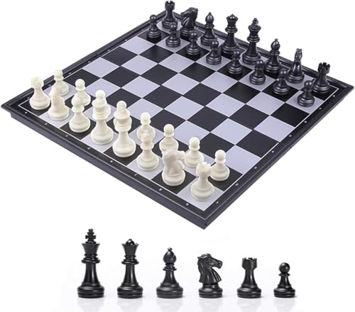 Faltbares Schachspiel, hohe Qualität, Schachbrett-Spielset, magnetisches Reise-Klapp-Schachbrett-Spiel, Lernspielzeug/Geschenk für Kinder und Erwachsene, 25 x 25 cm, schwarz/weiß Faltbares Schachspiel, hohe Qualität, Schachbrett-Spielset, magnetisches Reise-Klapp-Schachbrett-Spiel, Lernspielzeug/Geschenk für Kinder und Erwachsene, 25 x 25 cm, schwarz/weiß von WANGZAIZAI