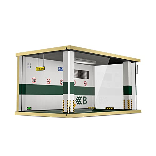 WANLIAN Realistische Garage-Szene Modellauto Display-Box mit LED-Beleuchtung von WANLIAN