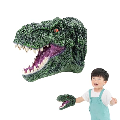 Dinosaurier Handpuppen,Dinosaurier Handpuppe Gummi Spielzeug,Dinosaurier Fingerpuppen,Tragbare Tier Handpuppe,für Kinder Spielzeug Geschenke Halloween Karneval Partydekoration-Grün（Für Kinder） von SIEBOLD