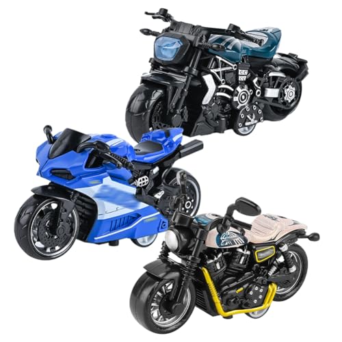 SIEBOLD 3 Stück Motorrad Spielzeug für Kinder,Simulation Motorrad Modell,Pull Back Motorrad Spielzeug,für Kinder Lntellektuelles Spielzeug Weihnachten GeburtstagParty Geschenke von SIEBOLD