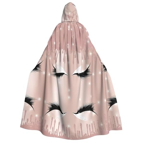 WANLON Rose Gold Wimpern Kapuzenumhang - Erwachsenenkostüm für Damen und Herren - Perfekt für Cosplay, Weihnachten, Halloween, Ostern, Karneval von WANLON