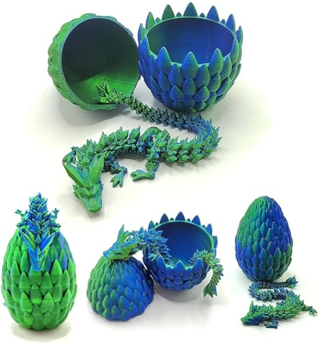 WANSHI Easter Egg, Dragon Egg, Dragon Eggs with Dragon Inside, 12In Dragon Toy, 3D Printed Dragon Egg Fidget Toys, Dragon Easter Eggs Easter Basket Stuffers (Blue Green) von WANSHI