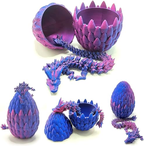 WANSHI Easter Egg, Dragon Egg, Dragon Eggs with Dragon Inside, 12In Dragon Toy, 3D Printed Dragon Egg Fidget Toys, Dragon Easter Eggs Easter Basket Stuffers (Laser Purple) von WANSHI