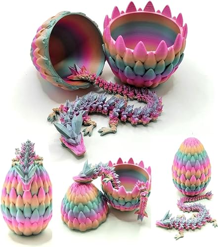 WANSHI Easter Egg, Dragon Egg, Dragon Eggs with Dragon Inside, 12In Dragon Toy, 3D Printed Dragon Egg Fidget Toys, Dragon Easter Eggs Easter Basket Stuffers (Rainbow) von WANSHI