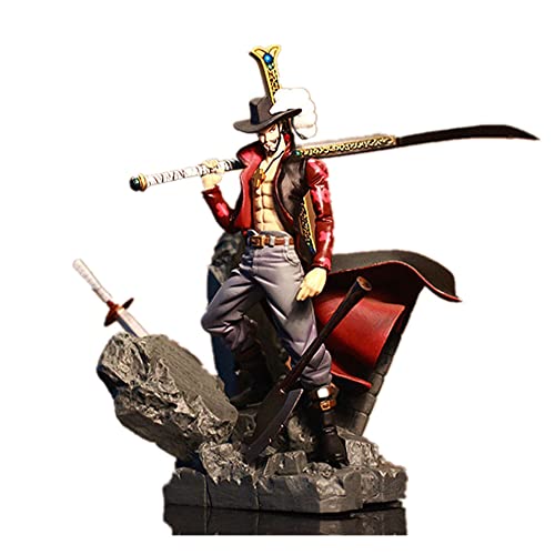 WANSHI One Piece Luffy Figur Dracule Mihawk Statue, 15 cm PVC Statue Figur Statuen Charakterförmige Actionfigur Figur Spielzeug (Mit Farbbox) von WANSHI