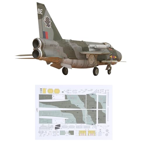 WANSUPYIN (Unmontiertes Set) 1:33 British F Mk.6 Fighter Papierflugzeug Modell Home Office Dekoration Geschenke von WANSUPYIN