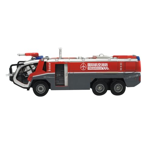 WANSUPYIN 1:50 Alu-LKW-Modell Hochdruck-Wasser-Feuerwehrwagen-Modell mit Rückzugs- und Sound-Lichtfunktion von WANSUPYIN