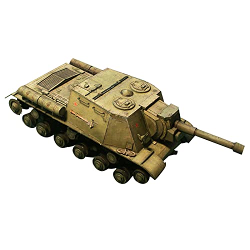 WANSUPYIN 2023 Maßstab 1/35 Sowjetische ISU-152 Heavy Assault Tank 3D Paper Model Military Model Diecast Tank Model for Collection (Unassembled Kit) von WANSUPYIN