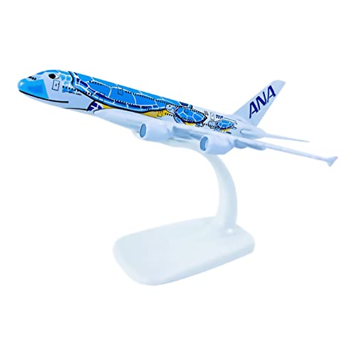WANSUPYIN 2024 1:400 ANA Meeresschildkröte Malerei A380 Flugzeug Modell Simulation, Blau, für Sammler und Geschenke, Erwachsene und ältere Kinder von WANSUPYIN