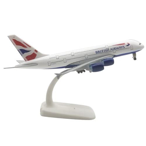 WANSUPYIN Alloy British Airways A380 Flugzeugmodell Simulation 1:200 Flugzeugmodell Luftfahrt Ausstellungsmodell mit Präsentationsständer von WANSUPYIN