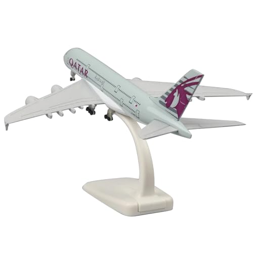 WANSUPYIN Alloy Qatar A380 Flugzeugmodell Simulation 1:200 Flugzeugmodell Luftfahrt Ausstellungsmodell mit Präsentationsständer von WANSUPYIN
