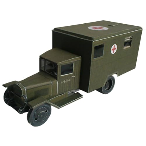 WANSUPYIN DIY Paper Tank 1:43 WWII Sowjet Zis-44 Battlefield Ambulance Army Truck Military Vehicle Model Set (Unassembled Kit) von WANSUPYIN