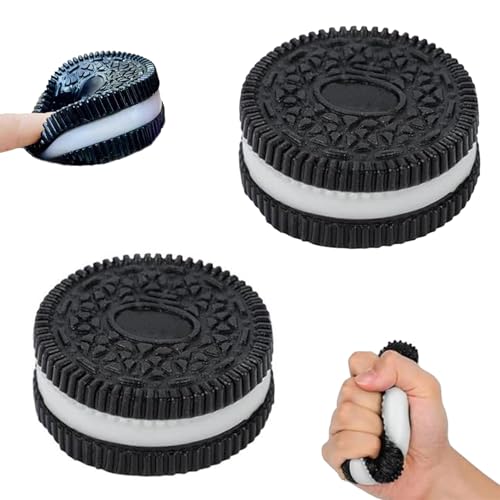 2 Stück Oreo Squishy,Taba Squishy XXL,Squishy Oreo, Antistressball Kinder, Anti Stress Ball,Fufu Squishy Zum Konzentrieren,Lustig Stimming Toys Relief Für Kinder Erwachsene Geschenke (Schwarz) von WANTUSHUI