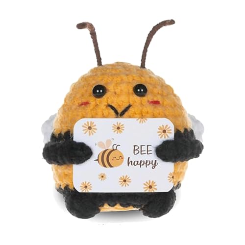 Biene, Pocket Hug Biene, Glücksbringer Geschenke, Handgemachte Positive Geschenke, Glück Biene Positivegeschenke Kartoffel Deutsch Ersatz, Positive Tiere Bee für Freunde und Familie Emotional Geschenk von WANTUSHUI