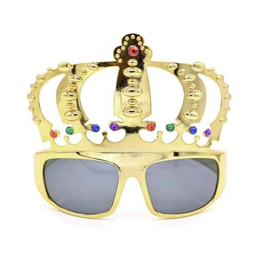 Lustige Sonnenbrille Krone König, Hässliche Sonnenbrille, Witzige Sonnenbrillen Damen, Outdoor Hawaii Outfit Festival Outfit Rave Brille Herren, Party Accessoires Gold Brille Geburtstagskönigin-Brille Lustige Sonnenbrille Krone König, Hässliche Sonnenbrille, Witzige Sonnenbrillen Damen, Outdoor Hawaii Outfit Festival Outfit Rave Brille Herren, Party Accessoires Gold Brille Geburtstagskönigin-Brille von WANTUSHUI