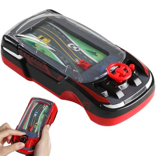 Handheld Racing Car Game, Handheld Racing Game for Kids, Racing Car Breakthrough Adventure Game, Simulation Steering Racing with Steering Wheel, Interactive Educational Learning Toy (Black) von WANWEN
