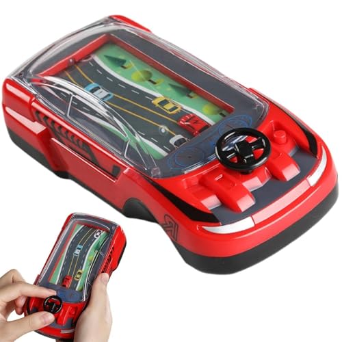 Handheld Racing Car Game, Handheld Racing Game for Kids, Racing Car Breakthrough Adventure Game, Simulation Steering Racing with Steering Wheel, Interactive Educational Learning Toy (RED) von WANWEN