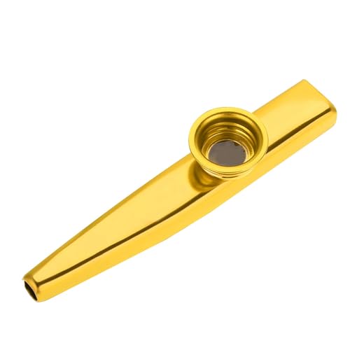 WAONIQ Metal Kazoo Flöte Mund Musikinstrument Accessoire Kinder Kazoo Langlebige stabil tragbare und Leichtgewichtige (Gold) von WAONIQ