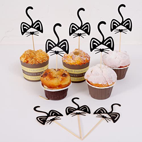 Cupcake-Topper mit Katzenmotiv, Cupcake-Topper, Cupcake-Topper, schwarze Katze, Cupcake-Topper, schwarze Katzen, Cupcake-Topper, Katzen-Liebhaber von WAOUH