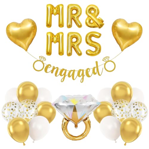 Goldene Verlobungsparty-Dekorationen, Mr und MRS Luftballondekoration von WARRENSON
