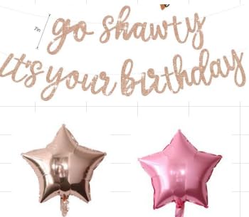 Los Shawty Es ist Ihr Geburtstags-Banner Luftballons Set (Roségold) von WARRENSON