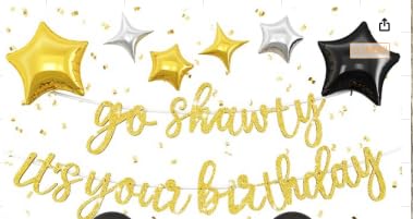 Los Shawty Es ist Ihr Geburtstags-Banner Luftballons Set (gold) von WARRENSON