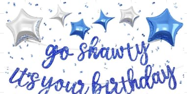 Los Shawty Es ist Ihr Geburtstags-Banner Luftballons Set (navyblau) von WARRENSON