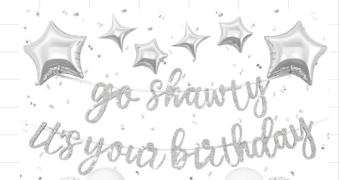 Los Shawty Es ist Ihr Geburtstags-Banner Luftballons Set (silber) von WARRENSON