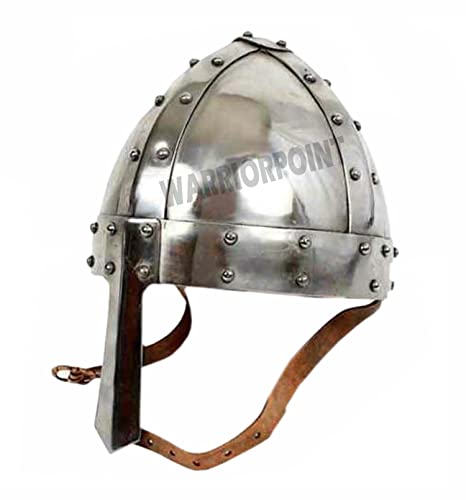 Mittelalter Norman Nasenhelm Kreuzritter Normannen Ritterhelm mit vormontiertem verstellbarem Innenfutter Kriegerhelme Erwachsene Silber, silber, Medium Mittelalter Norman Nasenhelm Kreuzritter Normannen Ritterhelm mit vormontiertem verstellbarem Innenfutter Kriegerhelme Erwachsene Silber, silber, Medium von WARRIORPOINT