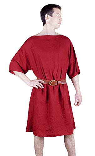 WARRIORPOINT Mittelalterliche römische / griechische Herren-Tunika, volle Ärmel, Baumwolle, Rot (Größe-3XL) von WARRIORPOINT