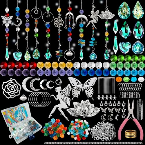 Sonnenfänger-Kits für Erwachsene, 10 Sets, DIY-Sonnenfänger, Kunst- und Bastelsets für Erwachsene, Prisma-Kristall-Sonnenfänger, Innenfenster, hängende Ornamente, Dekoration für Zuhause, Geschenke für Sonnenfänger-Kits für Erwachsene, 10 Sets, DIY-Sonnenfänger, Kunst- und Bastelsets für Erwachsene, Prisma-Kristall-Sonnenfänger, Innenfenster, hängende Ornamente, Dekoration für Zuhause, Geschenke für von WASTROYAL