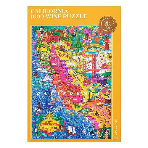 Kaliforniens Weine-Puzzle: 1000-teiliges Puzzle für Erwachsene, handgezeichnetes Puzzle mit den Weinen und der Geographie Kaliforniens Kaliforniens Weine-Puzzle: 1000-teiliges Puzzle für Erwachsene, handgezeichnetes Puzzle mit den Weinen und der Geographie Kaliforniens von WATER & WINES