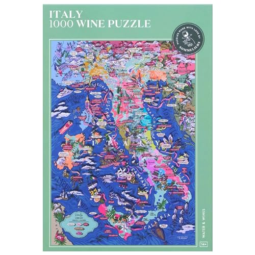 Wine Puzzle Italien – spannendes und pädagogisches Puzzle 1000 Teile für Erwachsene – einzigartige handgezeichnete Puzzlekarte Italienischer Weine Wine Puzzle Italien – spannendes und pädagogisches Puzzle 1000 Teile für Erwachsene – einzigartige handgezeichnete Puzzlekarte Italienischer Weine von WATER & WINES