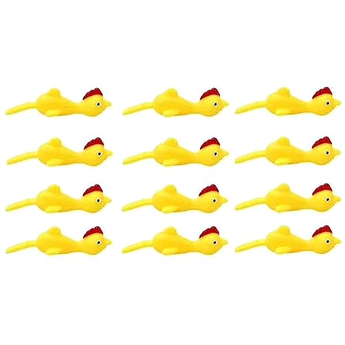 12 Stück Fingerschleudern Katapult Tierspielzeug Dehnbares Gummihuhn Fliegende Dehnbare Hühner Geschenke Für Festivals Fingerschleudern Tierspielzeug von WATERBELINE