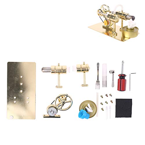 Ganzmetall Stirlingmotor Experimentmodell Stromgenerator Motor Pädagogische Physik Kraftspielzeug Design Geschenke Stromgeneratoren Tragbar von WATERBELINE