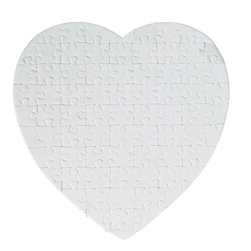 WATERBELINE 10 Stück Sublimation Blanko Puzzle Basteln Herz Puzzle Transferprodukte Herz Blanko Puzzle von WATERBELINE
