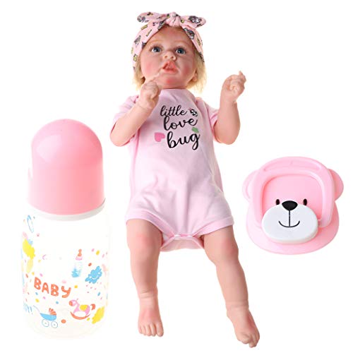 WATERBELINE 23 Zoll Aussehende Realistische Baby Silikonpflege Leicht Waschbare Spielzeug Kleinkindpuppen Schwarz von WATERBELINE