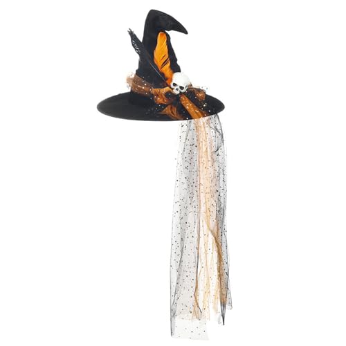 WATERBELINE Halloween-Hexenhut für Kinder und Erwachsene, Halloween-Party, Cosplay, Kostüm, Requisiten, Hexenhut für Halloween-Party WATERBELINE Halloween-Hexenhut für Kinder und Erwachsene, Halloween-Party, Cosplay, Kostüm, Requisiten, Hexenhut für Halloween-Party von WATERBELINE